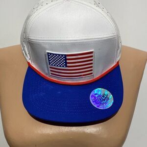 NWT Wild Wear Men's Multicolor USA Flag Mesh 5 Panel Snapback Cap One Size